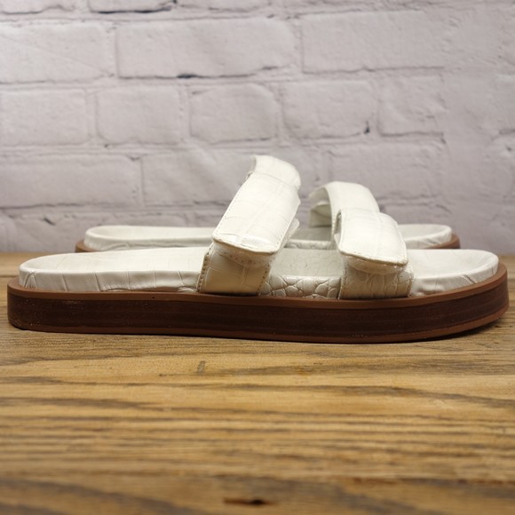 Mango MNG Women's Size 40 (8.5) White Slides Sandals #111 - Picture 2 of 10